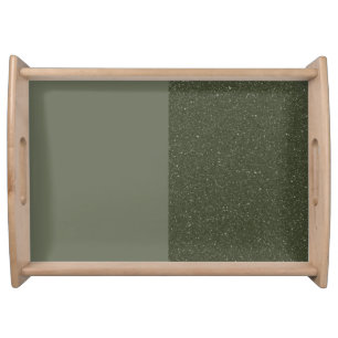 Customizable Two-Tone Moss Green Serving Tray