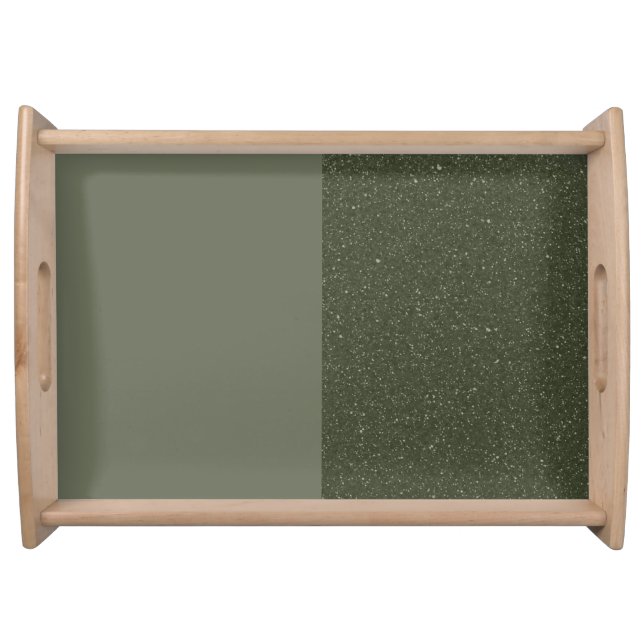 Customizable Two-Tone Moss Green Serving Tray (Front)