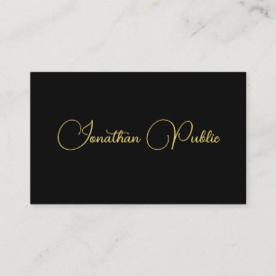 Customizable Typography Script Black Template Business Card