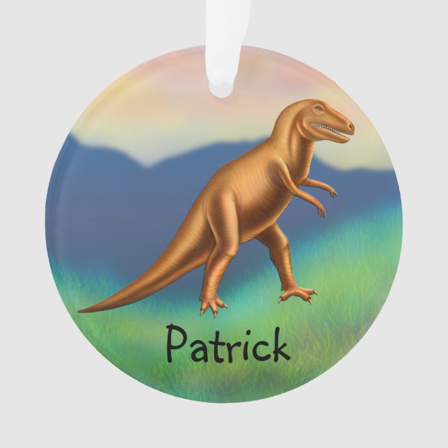 Customizable Tyrannosaurus Rex Dinosaur Ornament (Front)