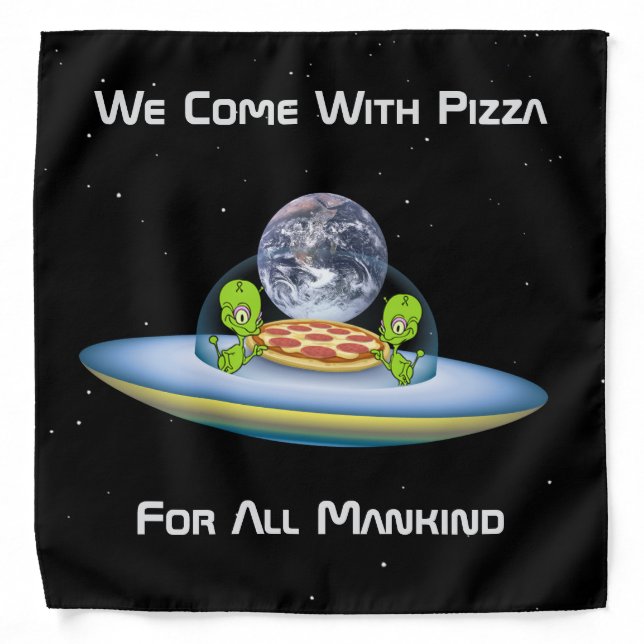 Customizable UFO Pizza Delivery Bandana (Front)