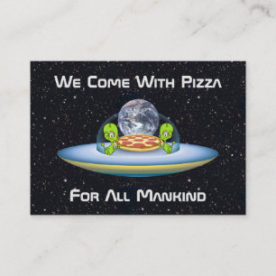 Customizable UFO Pizza Delivery Business Card