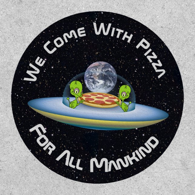 Customizable UFO Pizza Delivery Patch (Front)