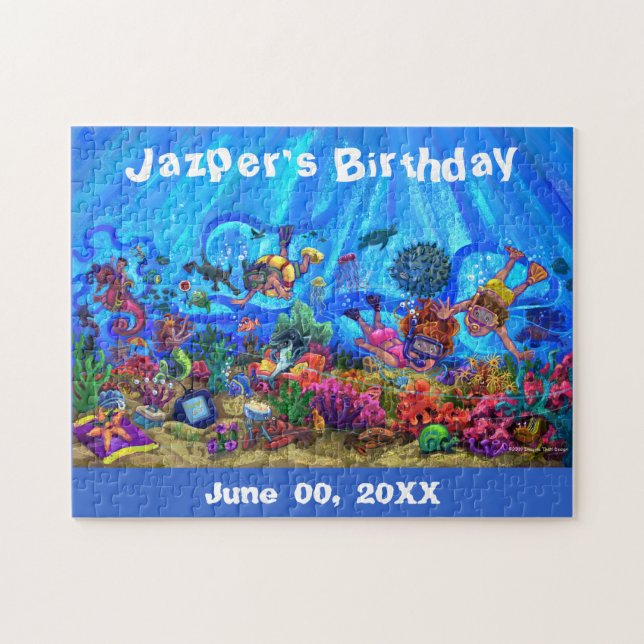 Customizable Under The Sea Birthday Puzzle (Horizontal)