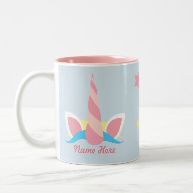 Customizable Unicorn Horn Stars Mug (Left)