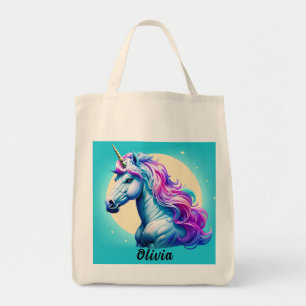 Customizable Unicorn Moonlight: Your Name in Stars Tote Bag