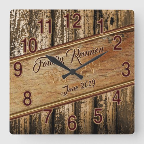 Customizable Unique Family Reunion Gift Ideas Square Wall Clock