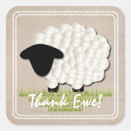 Customizable Unisex Little Lamb Thank You Stickers