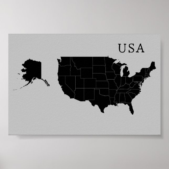 Customizable United States of America Map Poster (Front)