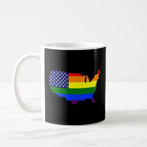 CUSTOMIZABLE UNITED STATES OF EQUALITY RAINBOW USA COFFEE MUG