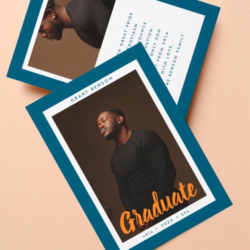 Customizable University Graduate Photo Graduation Announcement