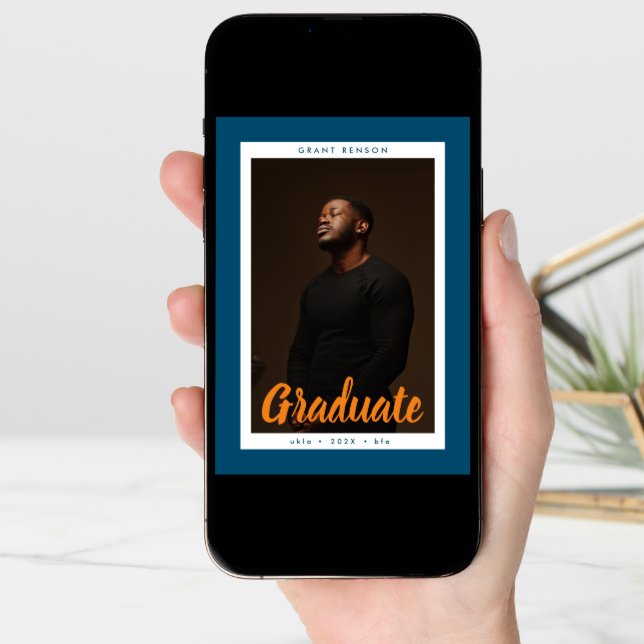 Customizable University Graduate Photo Graduation Announcement (Front Digital)