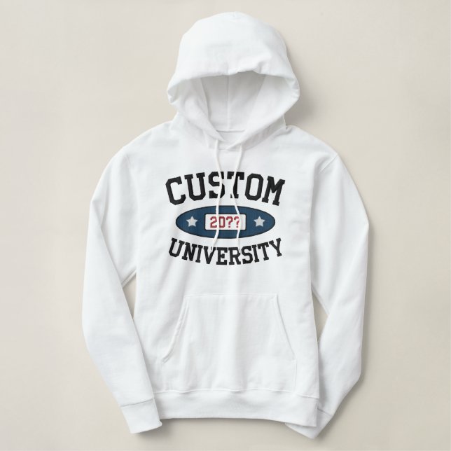 Customizable University with Year Embroidered Hoodie (Design Front)