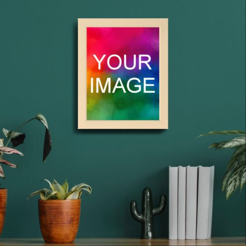 Customizable Upload Photo Picture Image Natural Framed Art