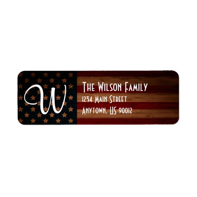Customizable US Flag Address Label (Front)
