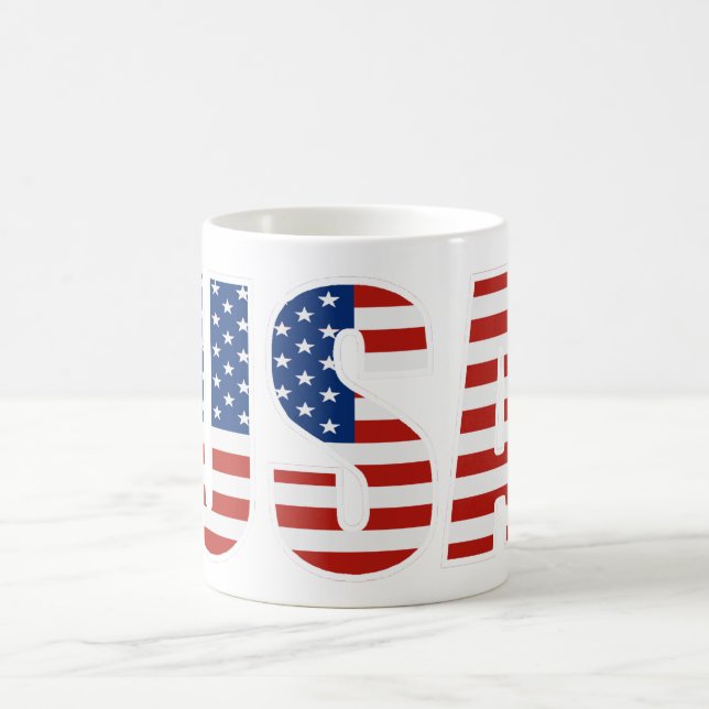 Customizable USA American Flag Coffee Mug (Center)
