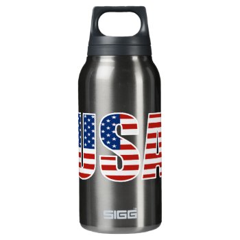 Customizable Usa American Flag Insulated Water Bottle by zarenmusic at Zazzle