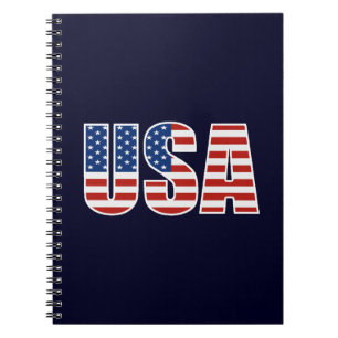 Customizable USA American Flag Notebook