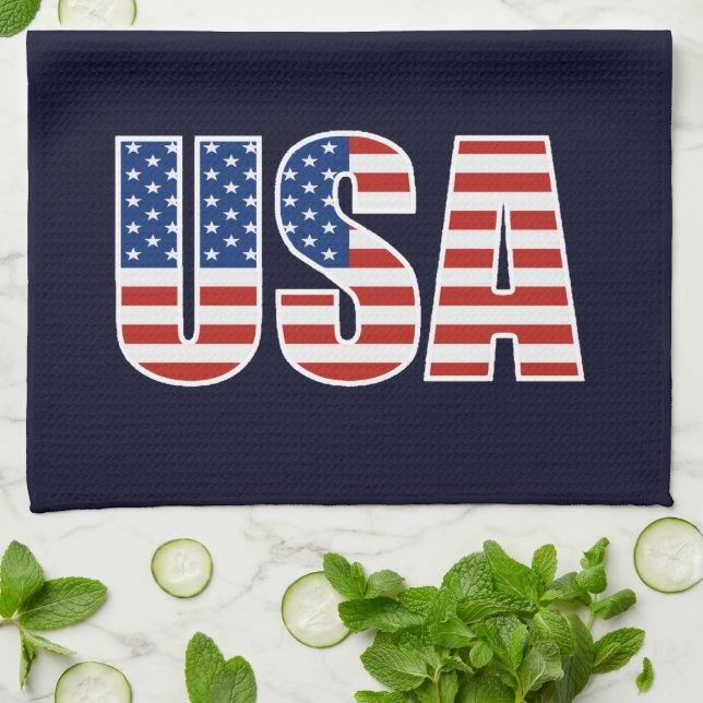 Customizable USA American Flag Towel (Folded)