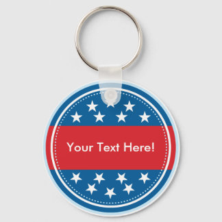 Customizable USA Flag Seal - Blue Keychain