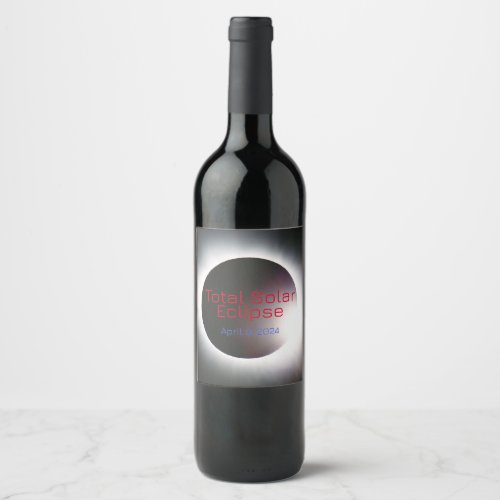 Customizable USA Total solar eclipse  2024 Wine Label