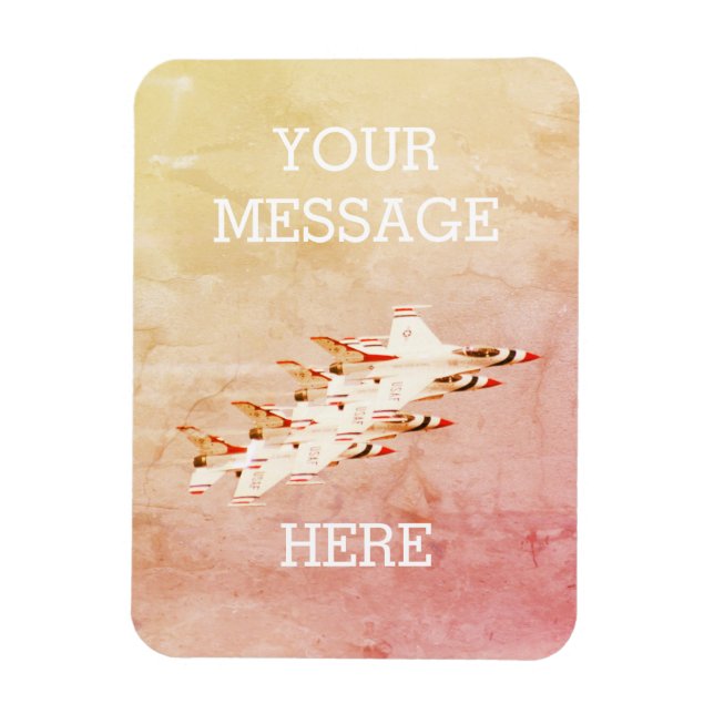 Customizable USAF Thunderbirds Jet Fighter Magnet (Vertical)