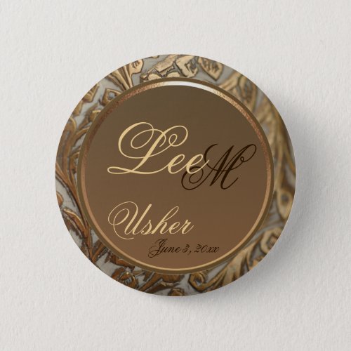 Customizable Usher Elegant Keepsake Button