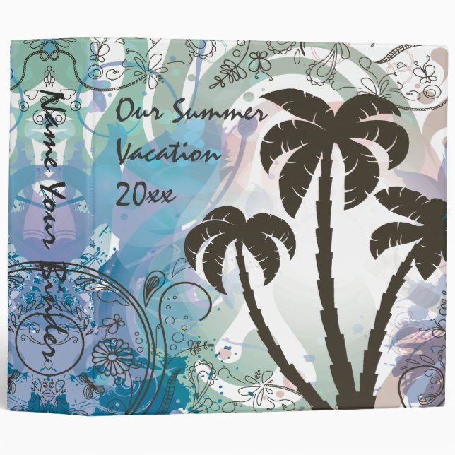 Customizable Vacation Album 3 Ring Binder (Front/Spine)