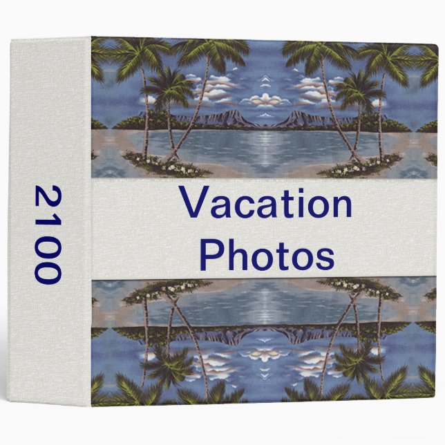 Customizable Vacation Photo Album 3 Ring Binder (Front/Spine)