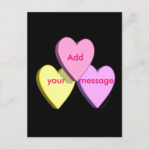 Customizable Valentine Candy Hearts Look Custom Holiday Postcard