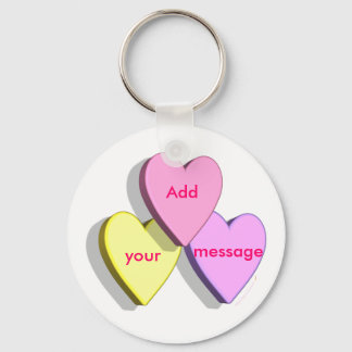 Customizable Valentine Candy Hearts Look Custom Keychain