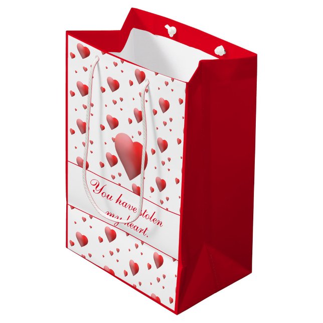 Customizable Valentine Heart  Medium Gift Bag (Creator Uploaded)