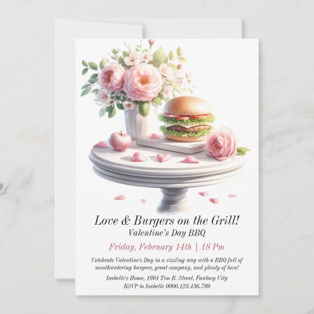Customizable Valentine’s Day BBQ Invitation (Front)