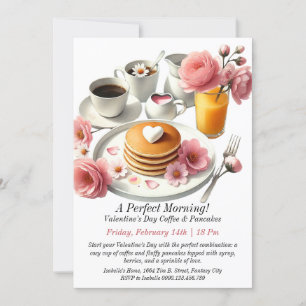 Customizable Valentine’s Day Coffee & Pancakes Invitation