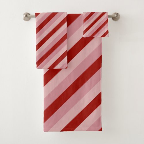 Customizable Valentine Stripes Bath Towel Set