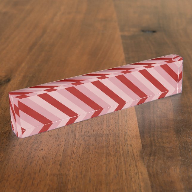Customizable Valentine Stripes Desk Name Plate (Side)