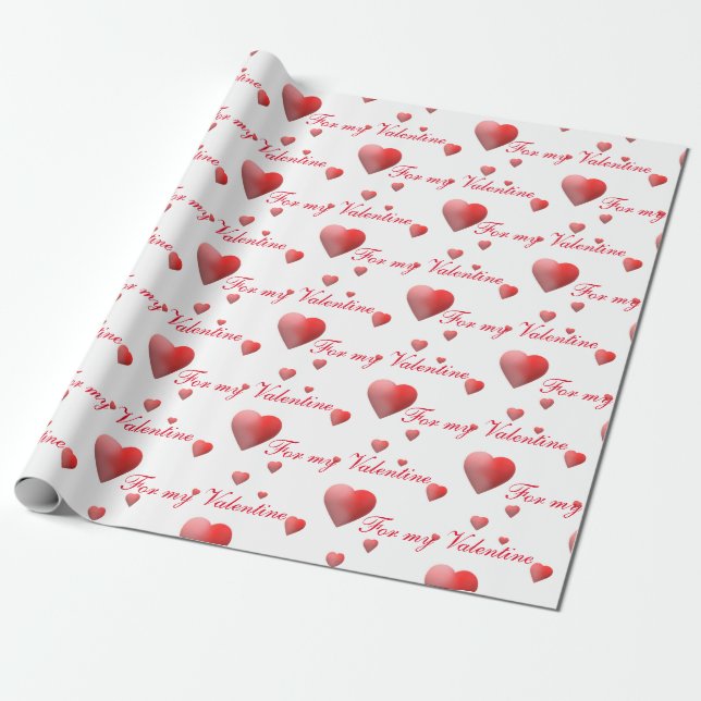 Customizable Valentine Wrapping Paper (Unrolled)