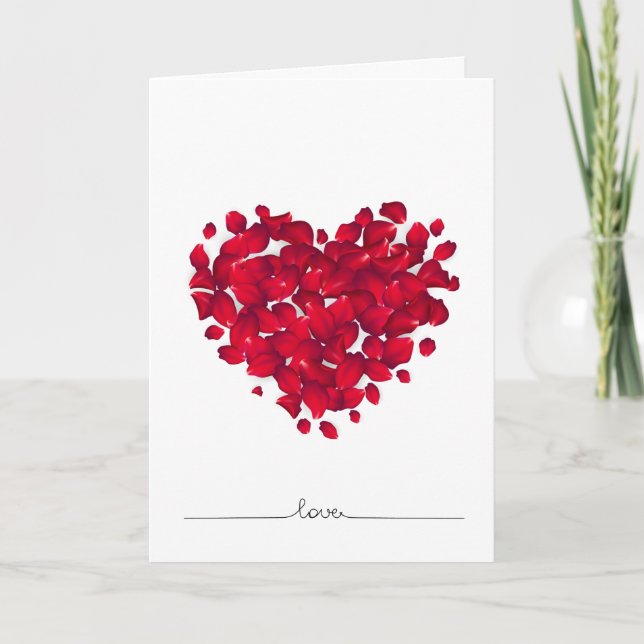 Customizable Valentine's Day Card, heart roses Card (Front)