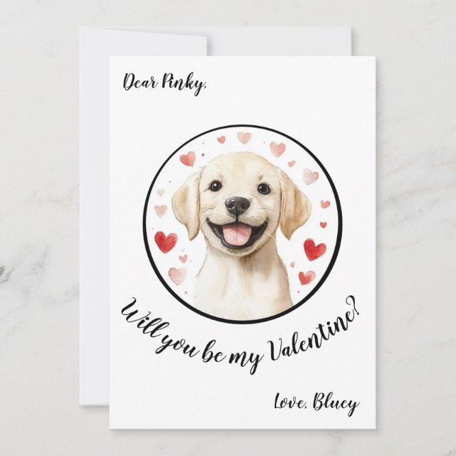 Customizable Valentine's Day card Labrador (Front)
