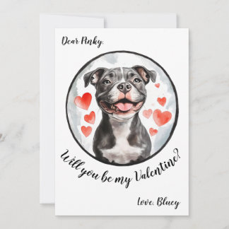 Customizable Valentine's Day card Pittbull