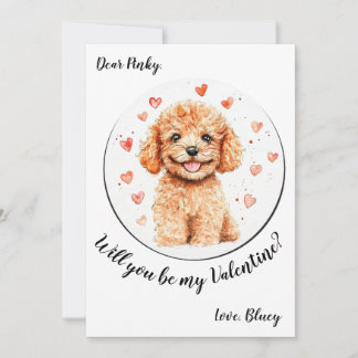 Customizable Valentine's Day card Poodle