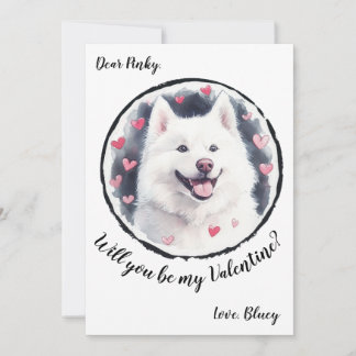 Customizable Valentine's Day card Samoyed