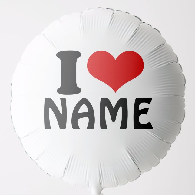 Customizable Valentines Day I love Heart Custom Balloon (Front)