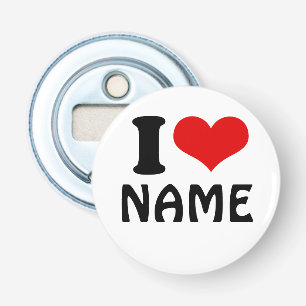 Customizable Valentines Day I love Heart Custom Bottle Opener