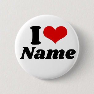 Customizable Valentines Day I love Heart Custom Button