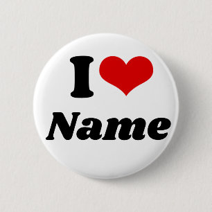 Customizable Valentines Day I love Heart Custom Button