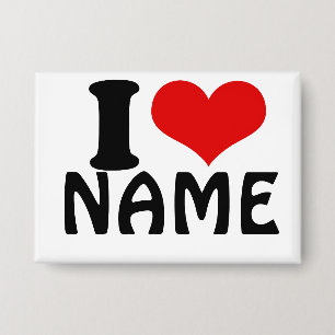 Customizable Valentines Day I love Heart Custom Button