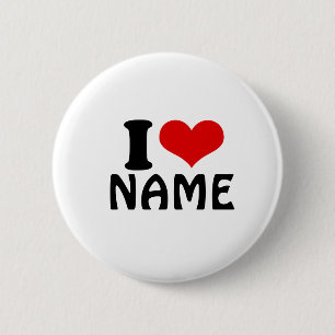 Customizable Valentines Day I love Heart Custom Button