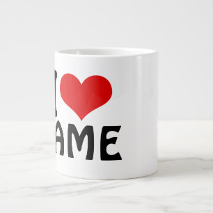 Customizable Valentines Day I love Heart Custom Giant Coffee Mug