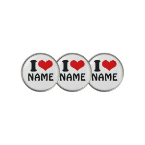 Customizable Valentines Day I love Heart Custom Golf Ball Marker